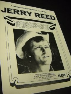Jerry Reed Fantastic Entertainer in All Fields 1980 Promo Display
