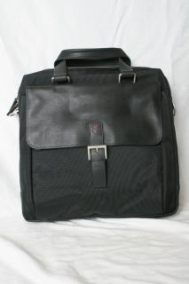 Jack Georges Generations Laptop Case  Black  Leather and Nylon