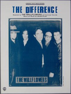 1997 The Difference Jakob Dylan The Wallflowers Sheet Music Piano