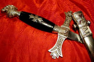 MEDIEVAL DeMOLAY WARRIOR Old RARE Masonic TEMPLAR SWORD! Knights