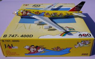 JAL B747 400D Disney No 6 Diecast Models Big Bird Model Scale 1 400