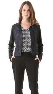 Theory Ethel L Corsica Jacket with Leather Sleeves