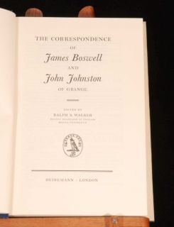 1966 James Boswell Letters John Johnston Walker Yale