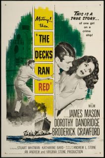 The Decks Ran Red 1958 Original U s One Sheet Movie Poster