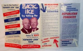 1956 Eisenhower Nixon Campaign Election Brochure Republican Policies