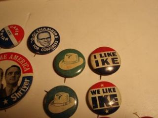 27 Campaign Buttons Pin Backs I Like Ike Roosevelt