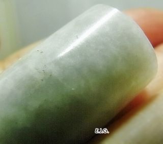 AAA Natural Jade Cylinder Shape Pendant Beads Necklace