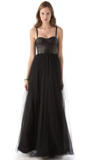 alice + olivia Ona Leather Bustier Gown