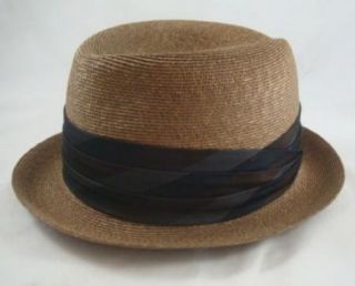 Vintage Knox N.Y. Stingy Brim Straw Beige Panama Fedora Hat With Box