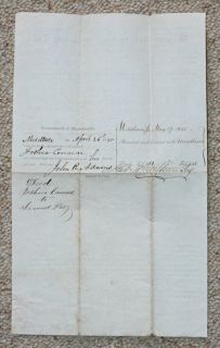 1845 Deed Lowell MA Johsua Converse Perry John Adams
