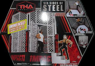 TNA Six Sides of Steel Ring Jakks Toy Wrestling Ring Playset