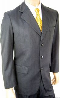  Custom $1095 Mens 40 R Suit James Woods Herringbone Bespoke