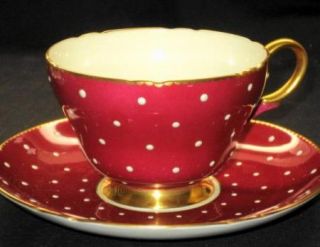 Shelley Risen Bumpy Polka Dots Tea Cup and Saucer Teacup