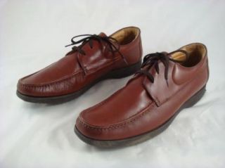 Vintage Mens Casual Moccasin Oxfords Italian Brown Leather Shoes Size