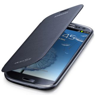 Genuine Samsung Galaxy S3 Flip Phone Case Cover i9300 Chrome Blue New