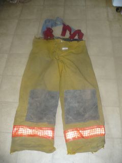 Janesville Yellow With Orange #1129 Fireman Firefighter Pants Turnout