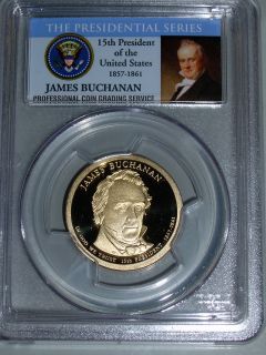 PCGS 2010 S Proof JAMES BUCHANAN 15th Presidential Dollar PR69 DC