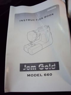  JANOME Jem Gold 660 SEWING MACHINE + Carrying Case & Extension Table t