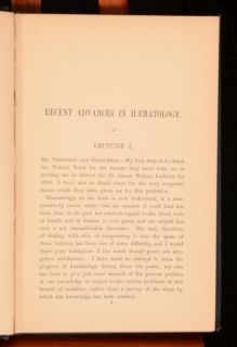  Advances Haematology James Watson Lectures 1910 Colour Plate