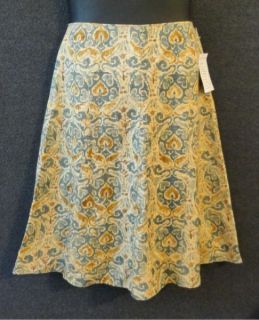 Jamis Sz 6 Silk Multi Color Print Designers Sample A Line Skirt