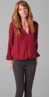 state & lake Pintucked Embroidered Blouse