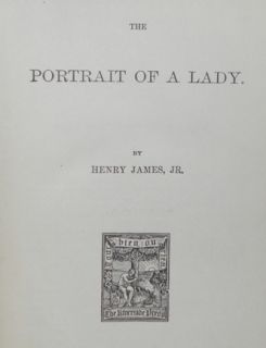 Henry James Portrait of A Lady HC 1882 1st 1st