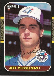 Jeff Musselman Autographed Signed 1987 Donruss Toronto Blue Jays Card