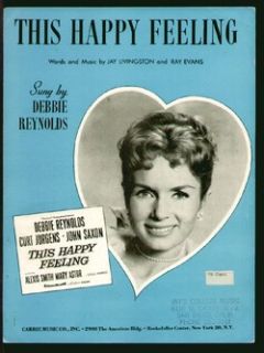 This Happy Feeling 1958 Debbie Reynolds Movie Vintage Sheet Music