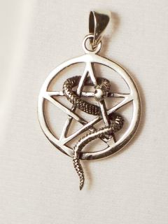 Sterling Serpent in Pentagram Charm or Pendant