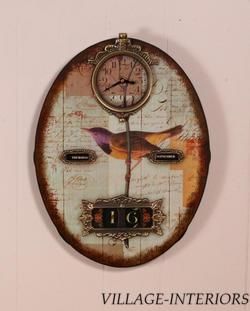 CLEARANCE Bird on A Branch Wall Clock with Calender Retail Was $79