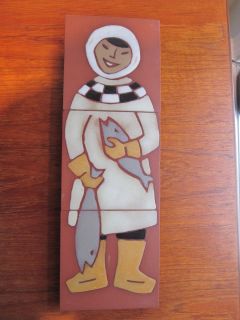 RARE Jean Jacques SPENARD Red Clay Quebec Pottery 3 Tile Plaque Two 2