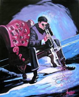 New Orleans Jazz Trumpet Original Art Painting Dan BYL Investment
