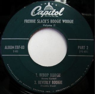 Freddie Slacks Boogie Woogie Capitol EP 83 Jazz Pop $