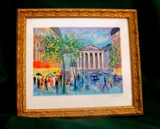 jean claude picot serigraph Pencil Signed Embellished framed french
