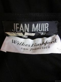 Jean Muir Vintage 70s Black Matte Jersey Pleated Mid Length Skirt Sz