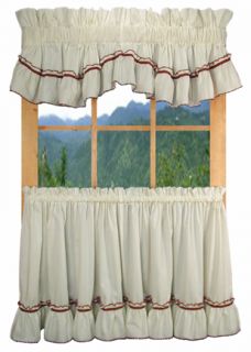 Sale Jenny Ruffled Country Tier Curtains 24 Slate Blue Matches Swag