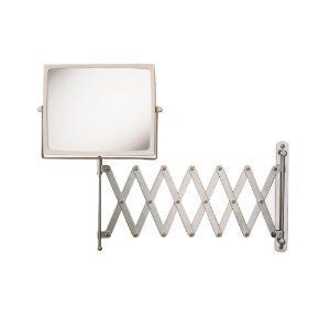 Jerdon Makeup Shave Nickel 4X Magnification Mirror w Wall Mount 8 25
