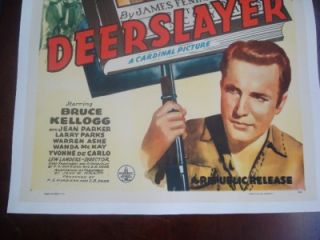 Deerslayer Bruce Kellogg Jean Parker Original Movie Poster Linen
