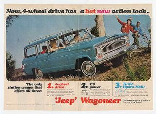 1965 4 Wheel Drive Jeep Wagoneer Double Page Ad