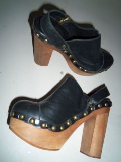 Woodies By Jeffrey Campbell Charli C Leather Platforms Heels Shoes 7 M