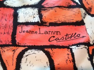 Jeanne LANVIN Castillo Silk Scarf Twill Fine Inverted Hand Rolled