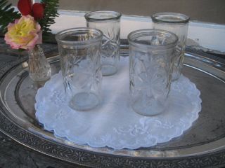 Ball Jelly Jar Juice Glasses Vintage Set of Four