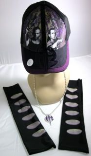 Jeff Hardy Costume Baseball Hat Armbands Purple Pendant New