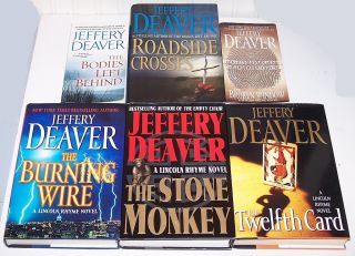 Lot of 6 Suspense Mystery Books by Jeffery Deaver Roadside Crosses