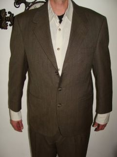 Jeffrey Banks Couture Mens Wool Suit Size 44 L Pants Are Size 37 x 25