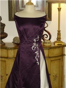 283 Jessica McClintock Purple Wedding Dress Floral Embroidery Cheap