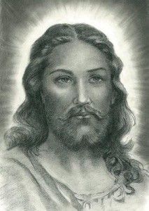 Jesus Christ Portrait Charcoal Pencil Drawing