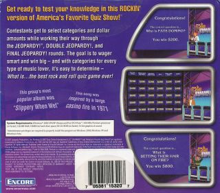 Jeopardy Rock Roll Edition Quiz Show PC Game New 705381153207