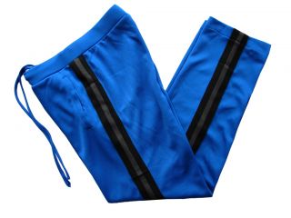 Juicy Couture Mens New $118 Blue Side Stripe Gym Track Pants Small