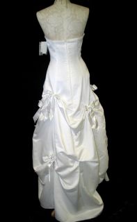 Jessica McClintock White Satin Bustled Dress Ball Gown Size 4